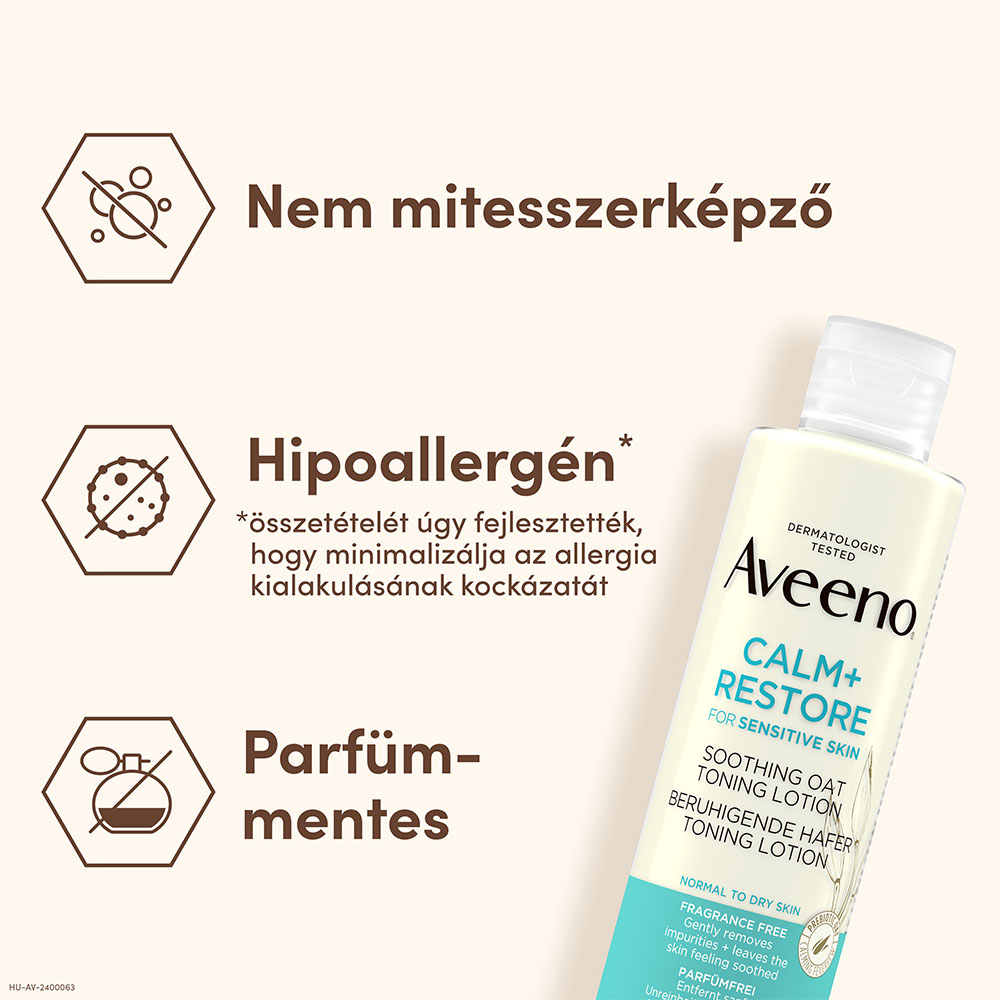 AVEENO Calm+ Restore nyugtató tonizáló lotion zabbal (200ml)