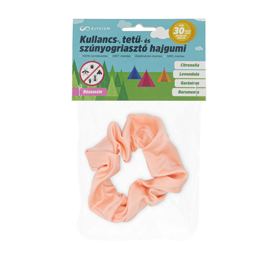 ELYSIUM kullancs-, tetű- és szúnyogriasztó szatén hajgumi - Pink (1db)