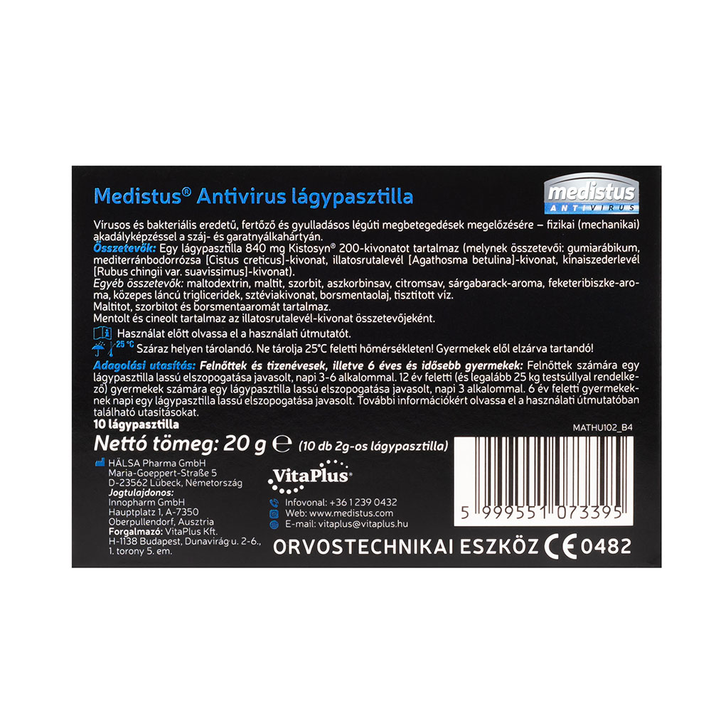 MEDISTUS Antivirus lágypasztilla (10db)