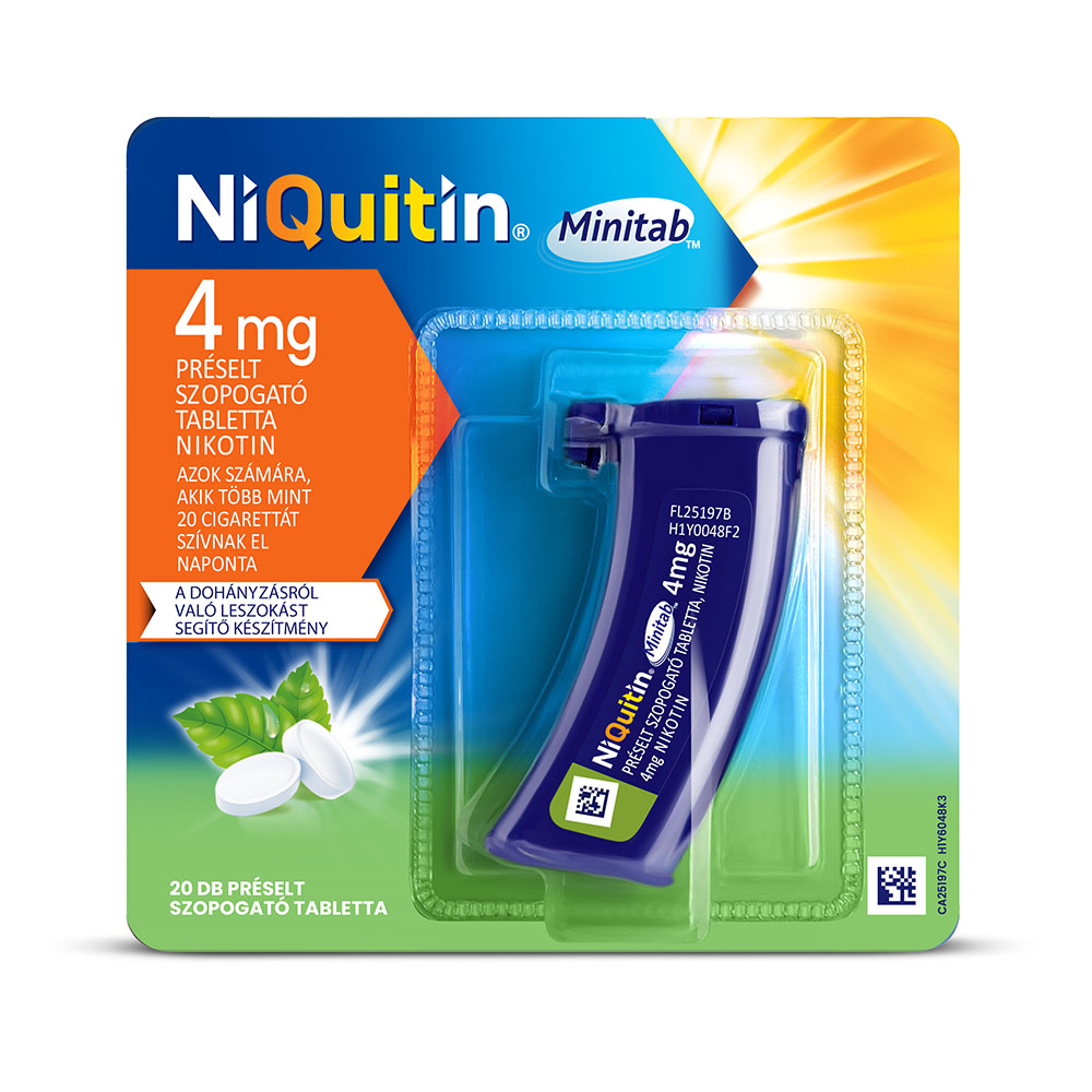 NIQUITIN Minitab 4 mg préselt szopogató tabletta (20db)