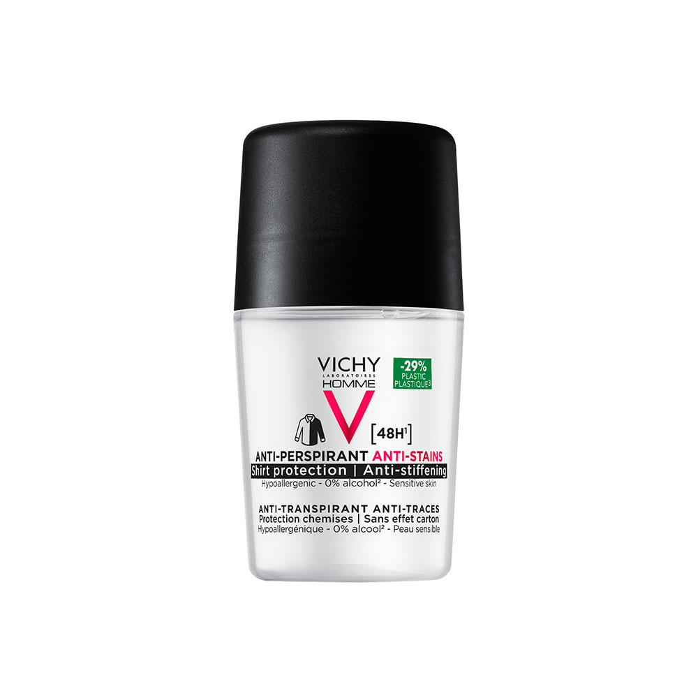 VICHY Homme Izzadságszabályozó foltmentes golyós dezodor  48H hatékonysággal (50ml)