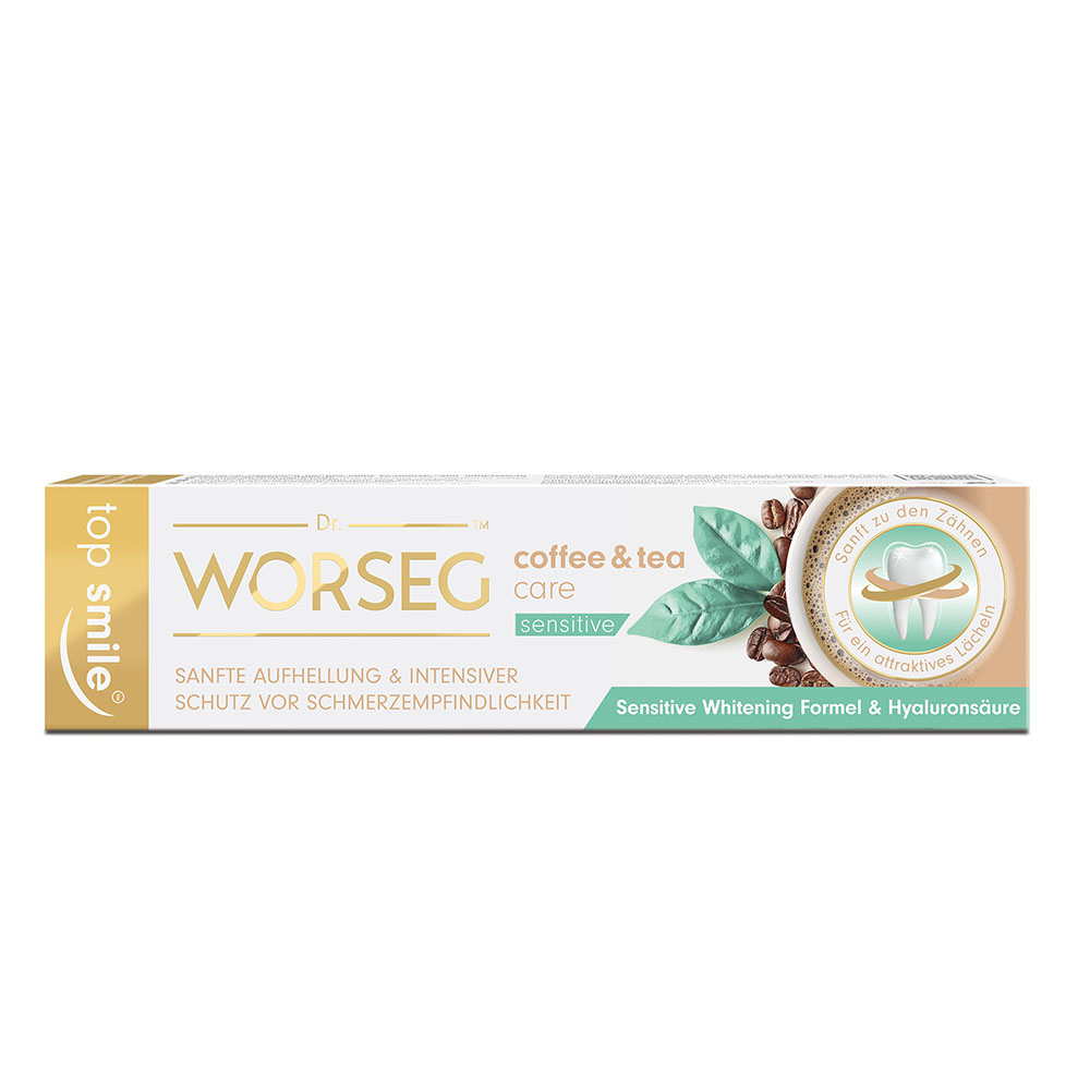 DR: WORSEG Top Smile coffe&tea care sensitive fehérítő fogkrém (75ml)