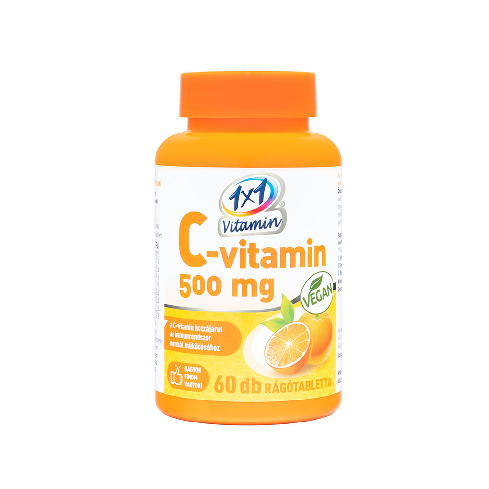 1x1 VITAMIN C-vitamin 500mg rágótabletta narancs ízű (60db)