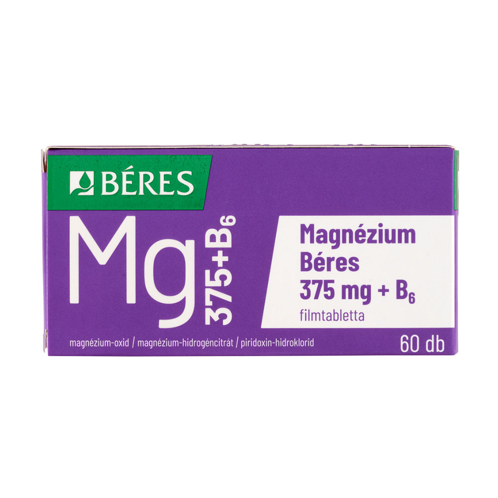 BÉRES Magnézium 375mg+B6 filmtabletta (60db)
