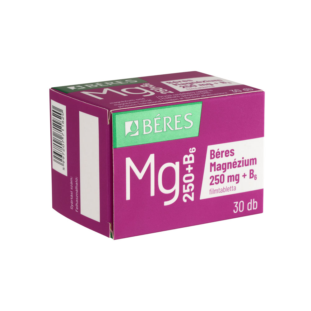 BÉRES Magnézium 250 mg + B6  filmtabletta (30db)