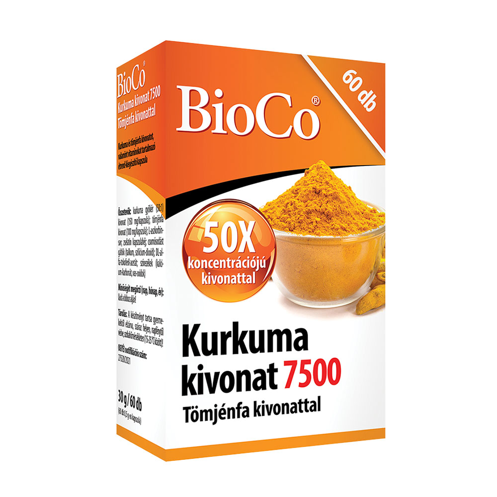 BIOCO Kurkuma kivonat 7500 tömjénfa kivonattal kapszula (60db)
