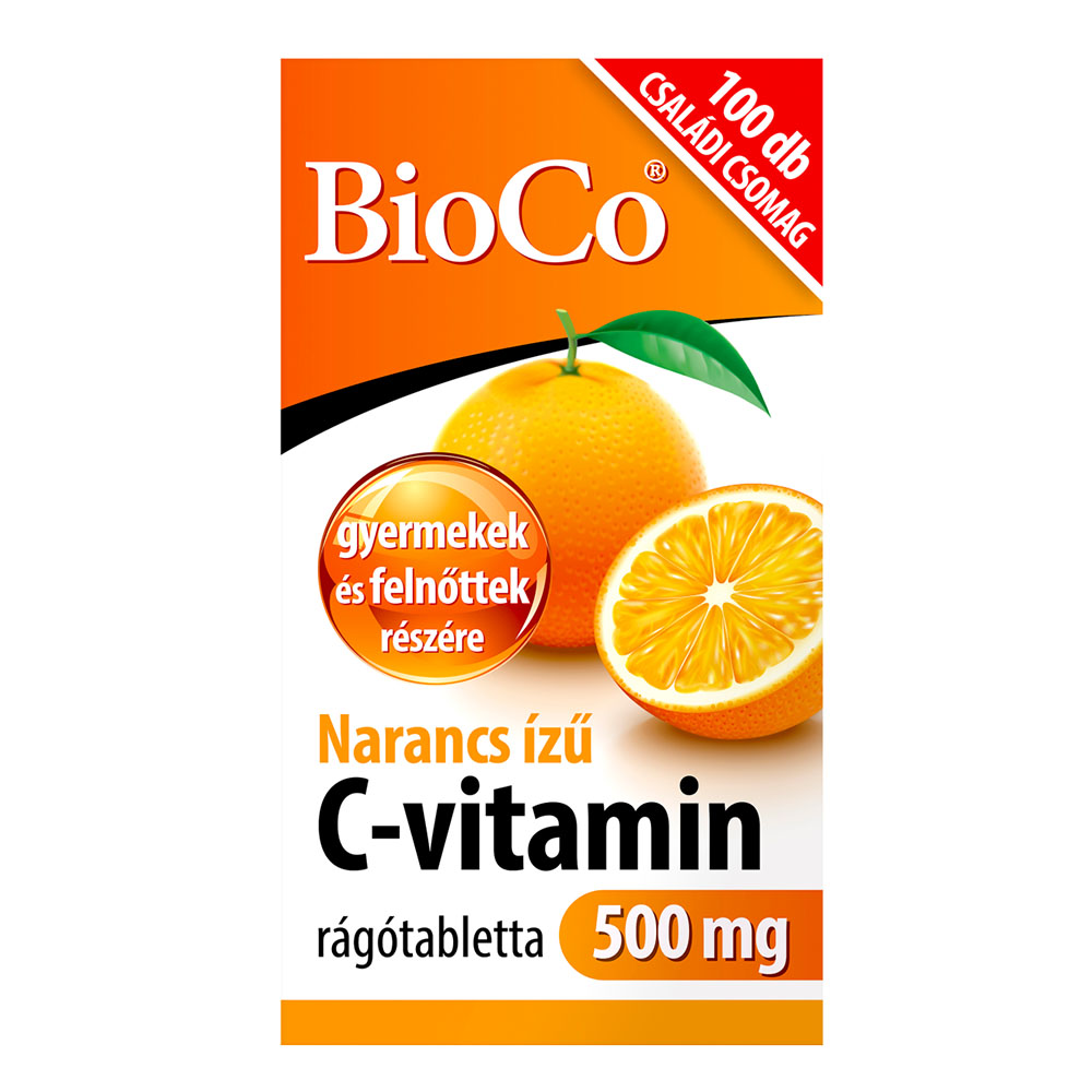 BIOCO C-vitamin 500 mg narancs ízű rágótabletta (100db)