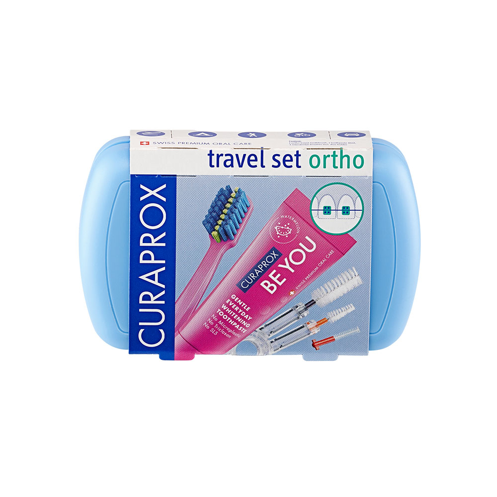 CURAPROX Ortho Travel Set fogszabályzóhoz kék  