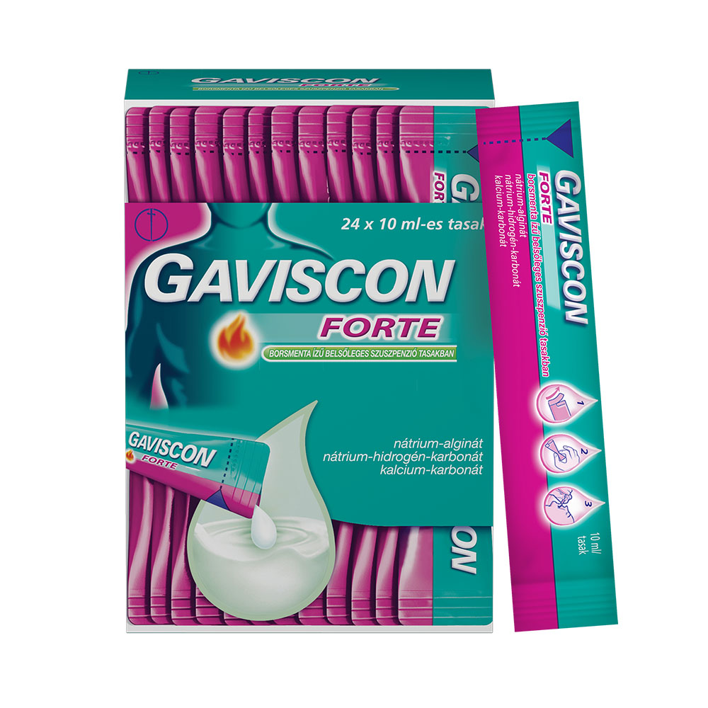 GAVISCON Forte borsmenta ízű belsőleges szuszpenzió tasakban (24x10ml )