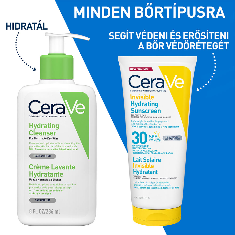 CERAVE Hidratáló fényvédő tej arcra-testre SPF30 (177ml)