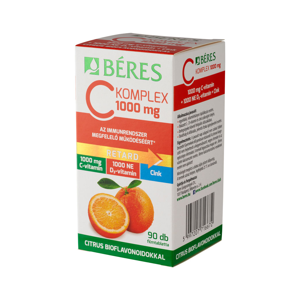 BÉRES C Komplex 1000mg retard bioflavonoiddal filmtabletta (90db)