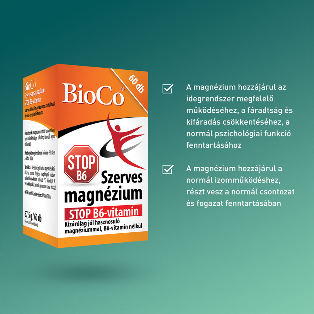 BIOCO Szerves Magnézium STOP B6 tabletta (90db)