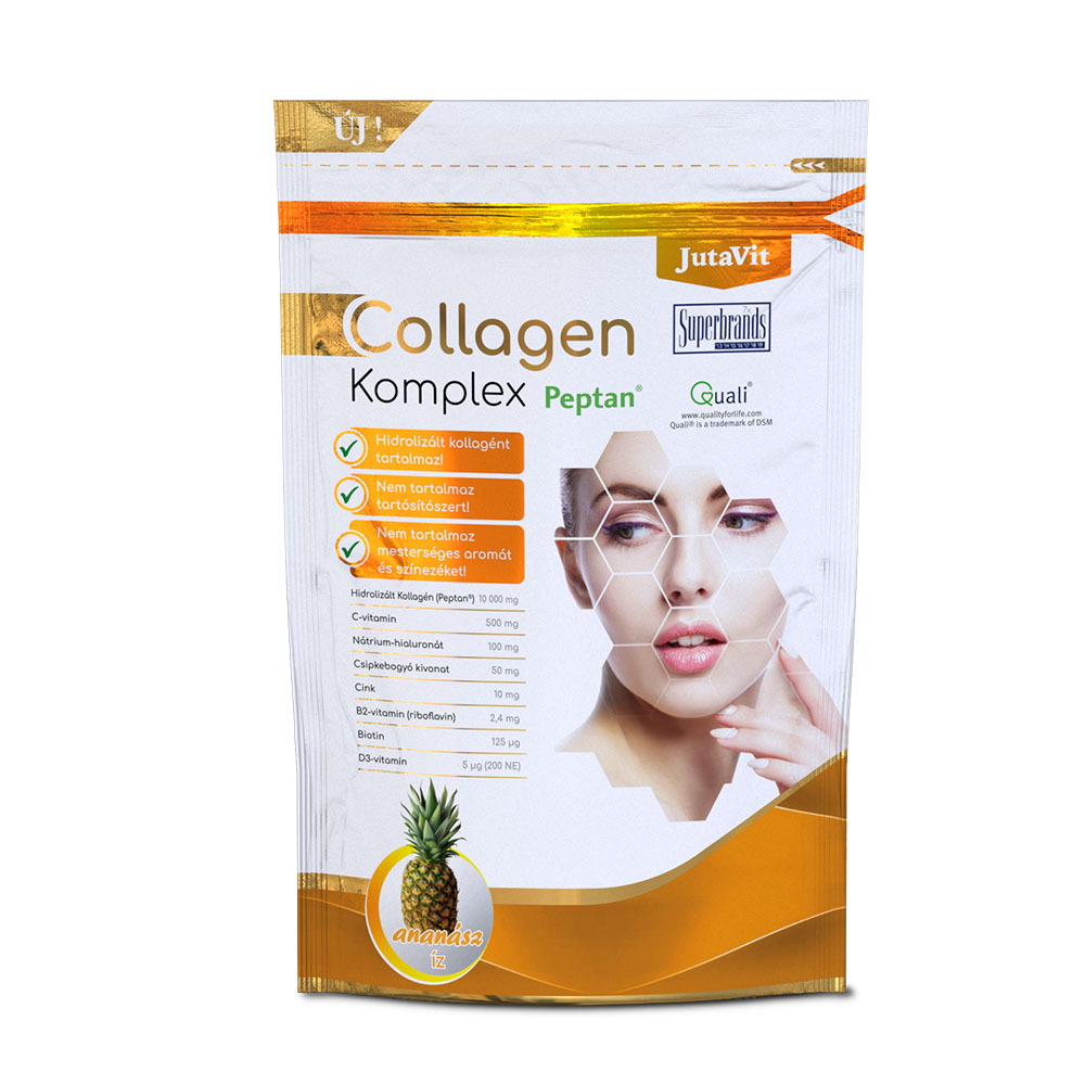 JUTAVIT Collagen + Hialuron Komplex italpor - Ananász (400g)