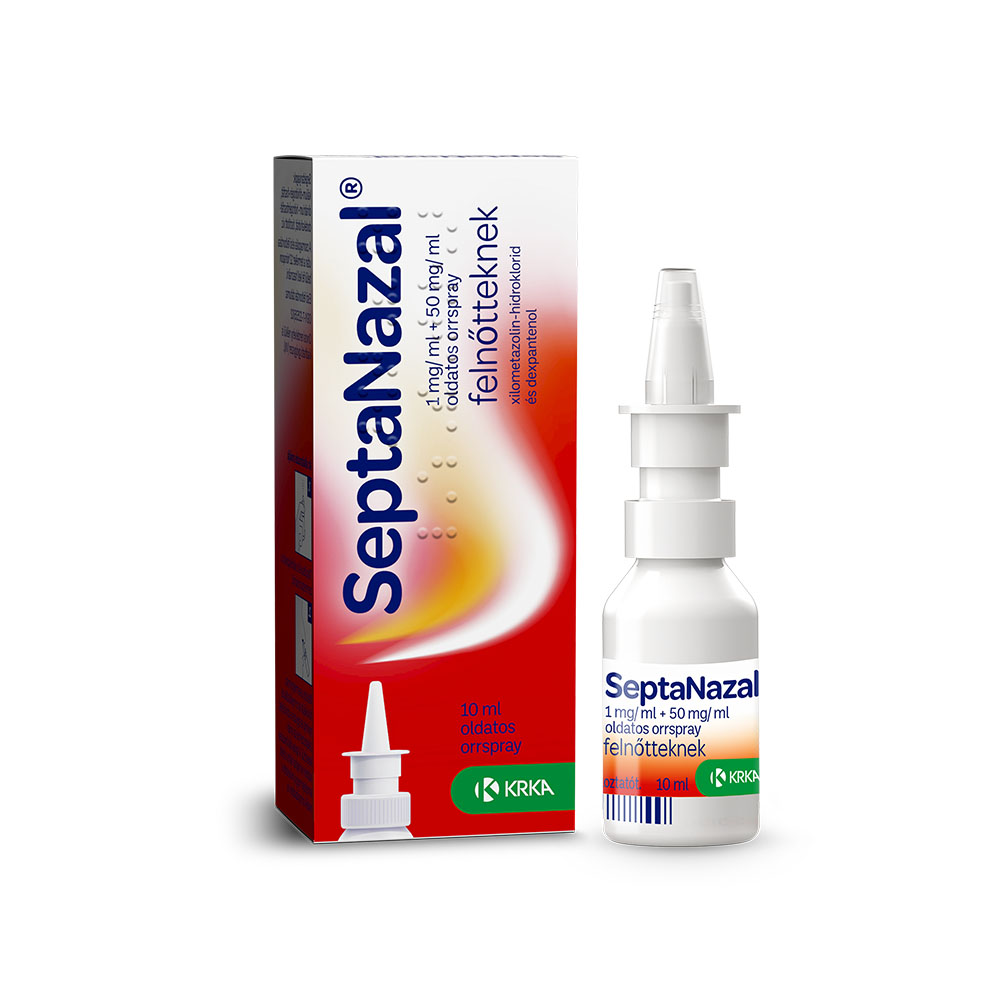 SEPTANAZAL 1 mg/1 ml + 50 mg/1 ml oldatos orrspray felnőtteknek (10ml)