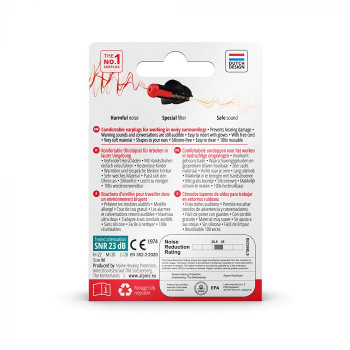 ALPINE Worksafe füldugó (1 pár)