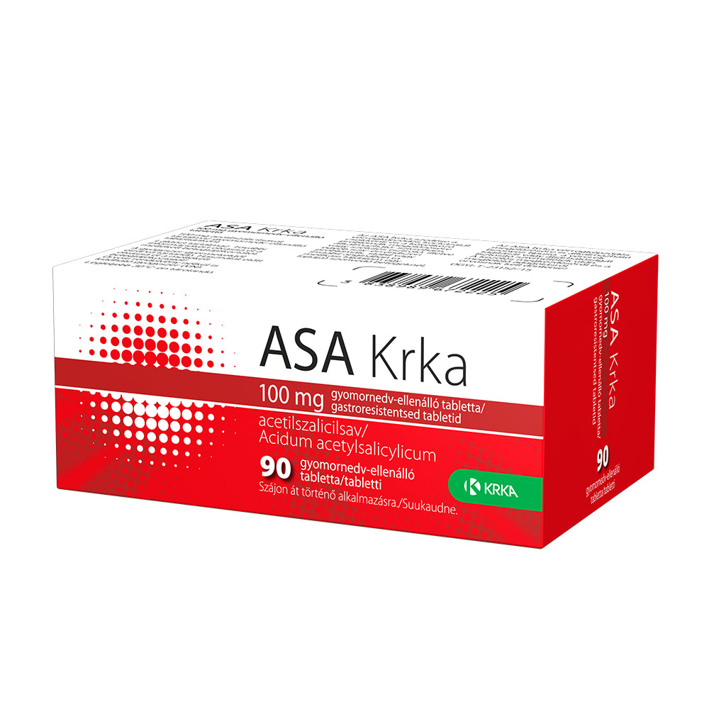 ASA Krka 100 mg gyomornedv-ellenálló tabletta (90db)