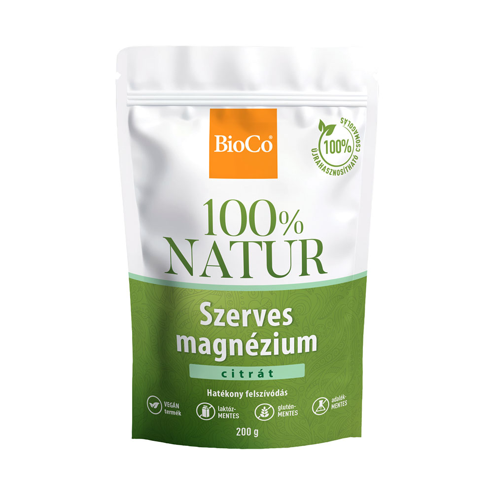 BIOCO 100% NATUR Szerves magnézium citrát tasakos por (200g)