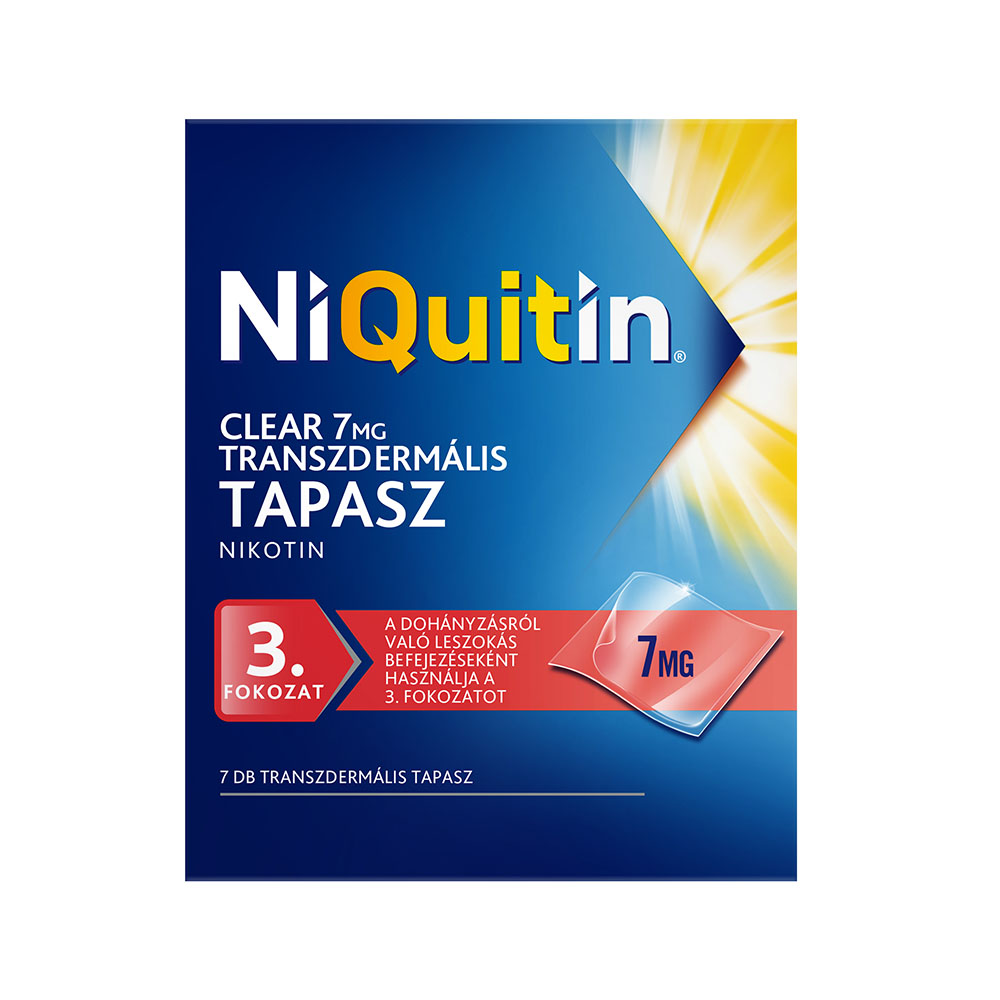 NIQUITIN Clear 7 mg transzdermális tapasz (7db)