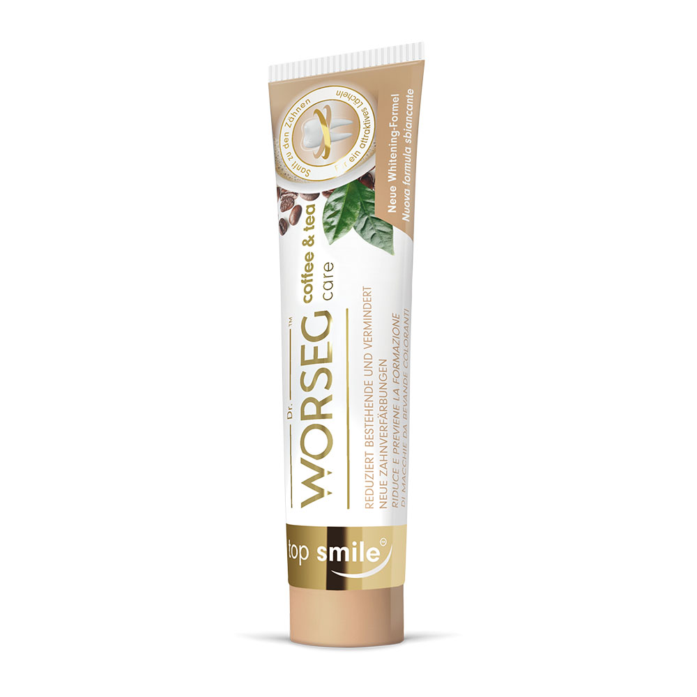 DR. WORSEG Top Smile coffe&tea care fehérítő fogkrém (75ml)
