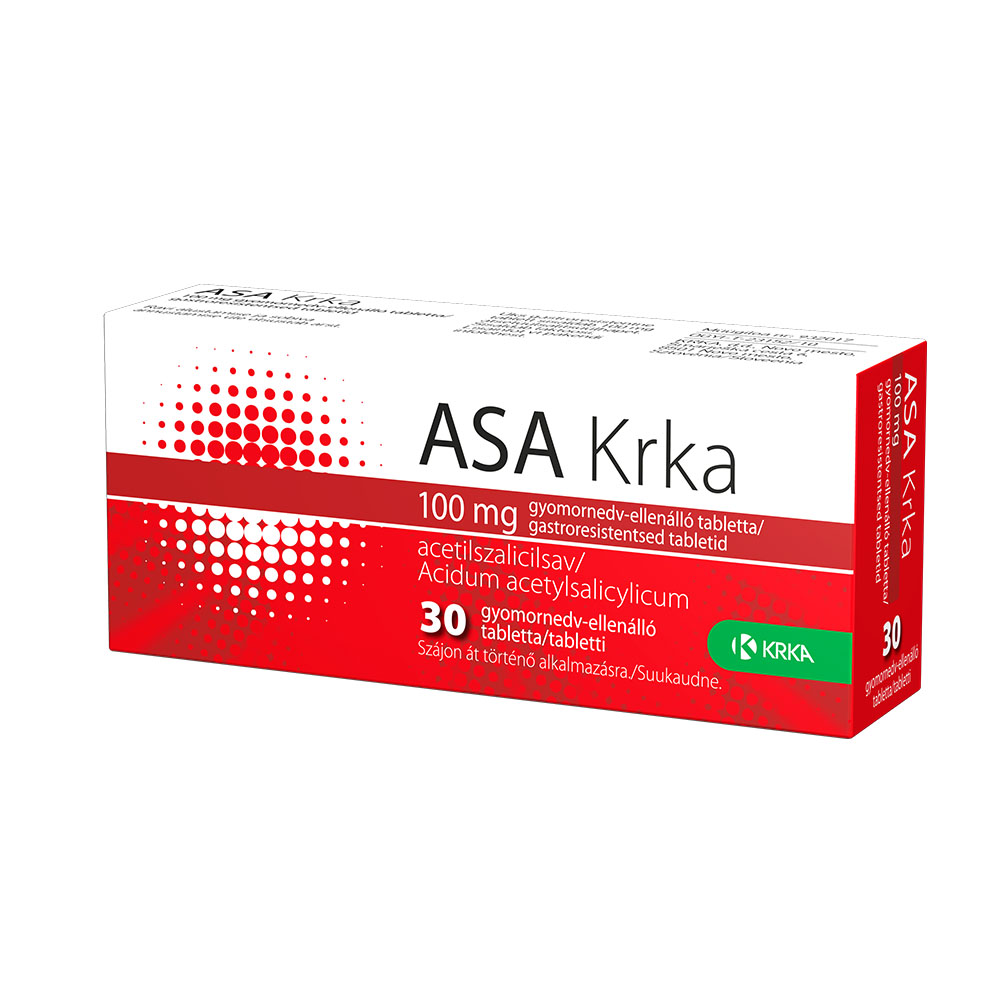 ASA Krka 100 mg gyomornedv-ellenálló tabletta (30db)