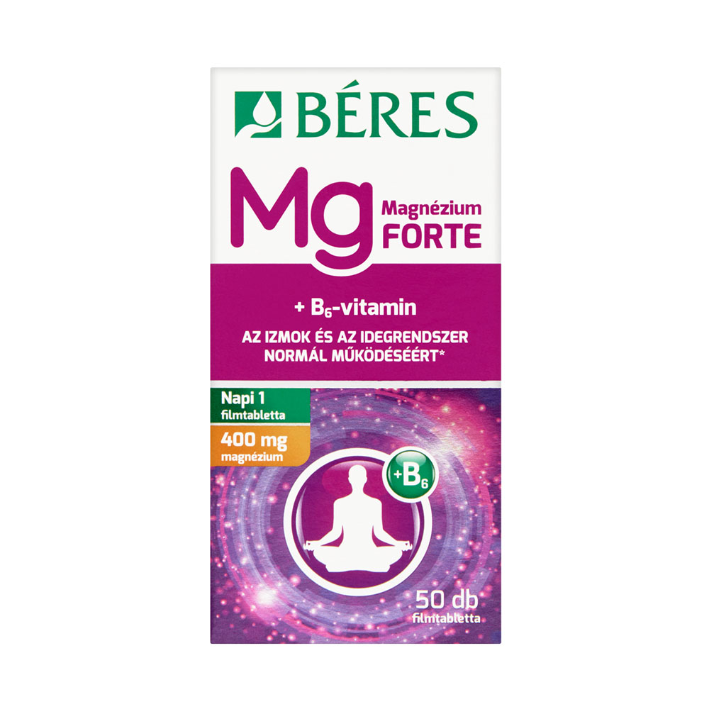 BÉRES Magnézium 400mg + B6 Forte filmtabletta (50db)