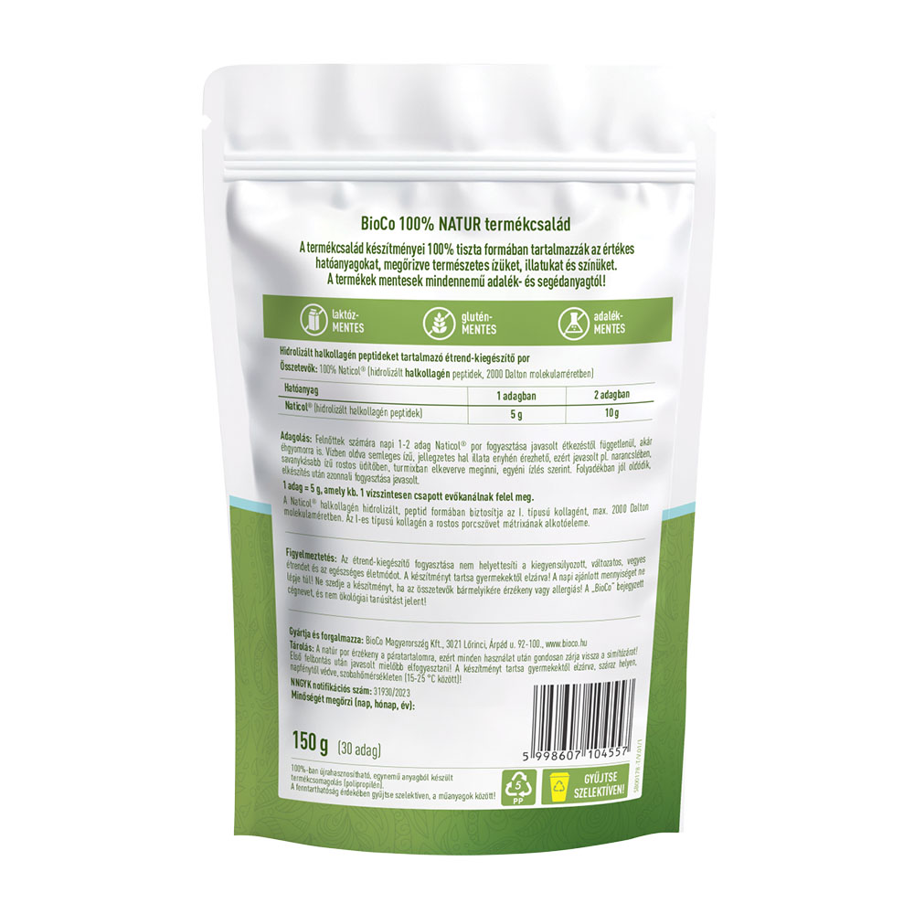 BIOCO 100% NATUR Halkollagén peptidek NATICOL tasakos por (150g)