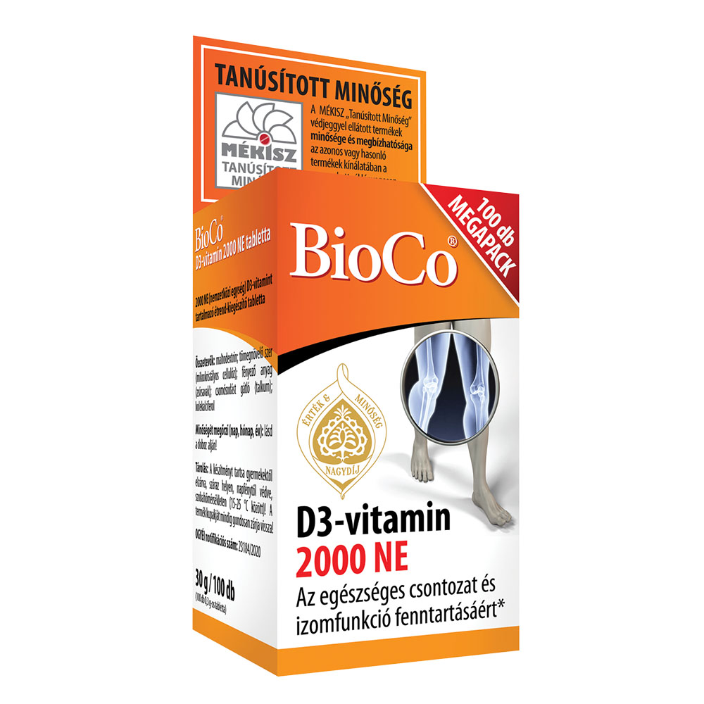 BIOCO D3-vitamin 2000NE tabletta (100db)