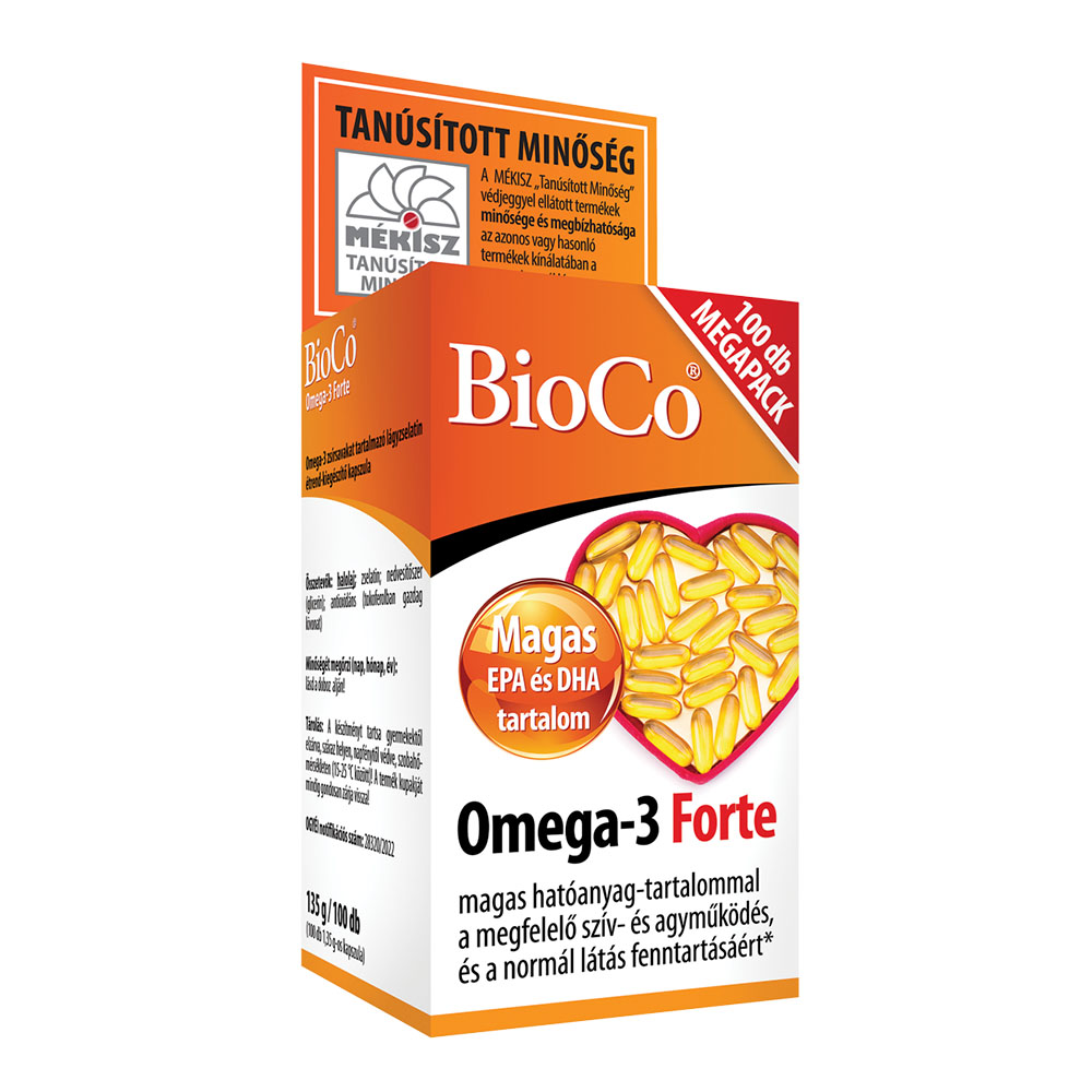 BIOCO Omega-3 Forte lágyzselatin kapszula (100db)