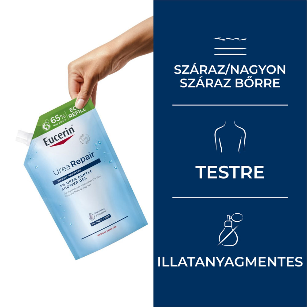 EUCERIN Urea Repair 5% bőrkímélő tusfürdő öko-utántöltő (400ml)
