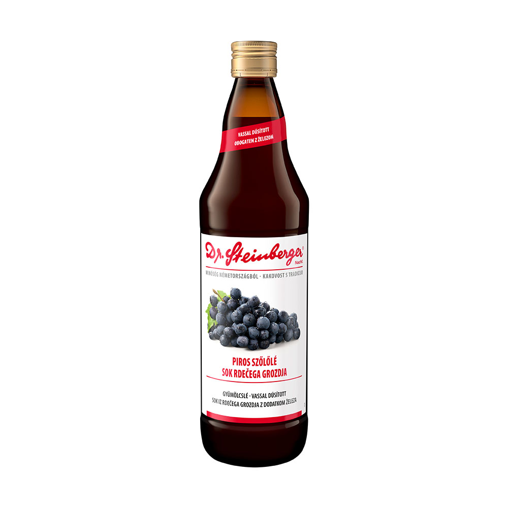 DR.STEINBERGER Piros szőlőlé VIGYÉL VISSZA ÜVEGBEN (750ml)