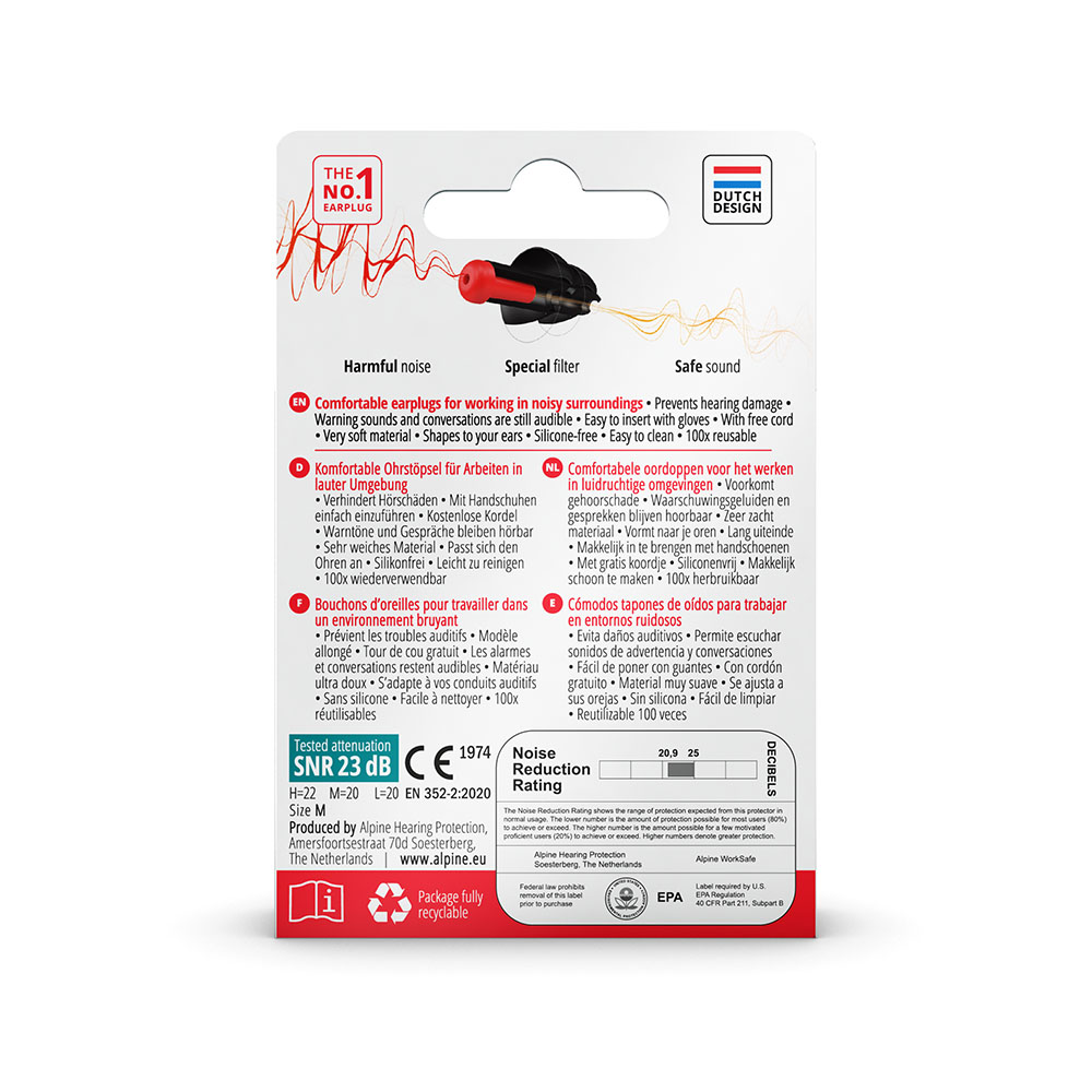 ALPINE Worksafe füldugó munkához (1 pár)