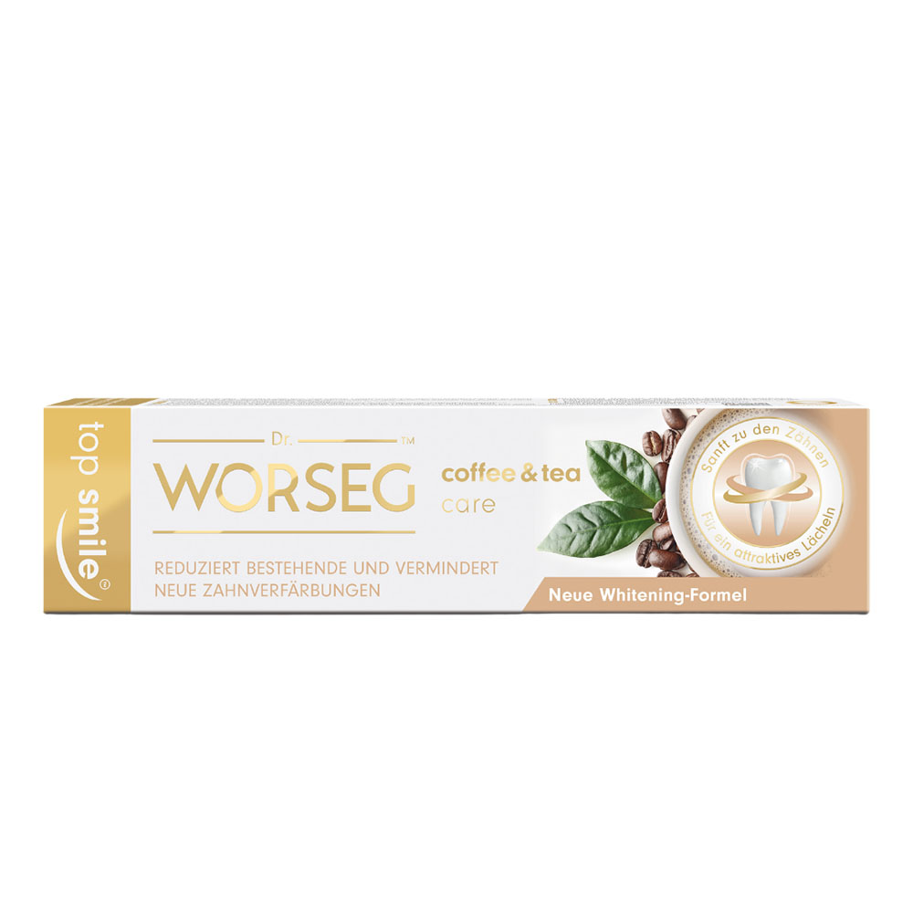DR. WORSEG Top Smile coffe&tea care fehérítő fogkrém (75ml)