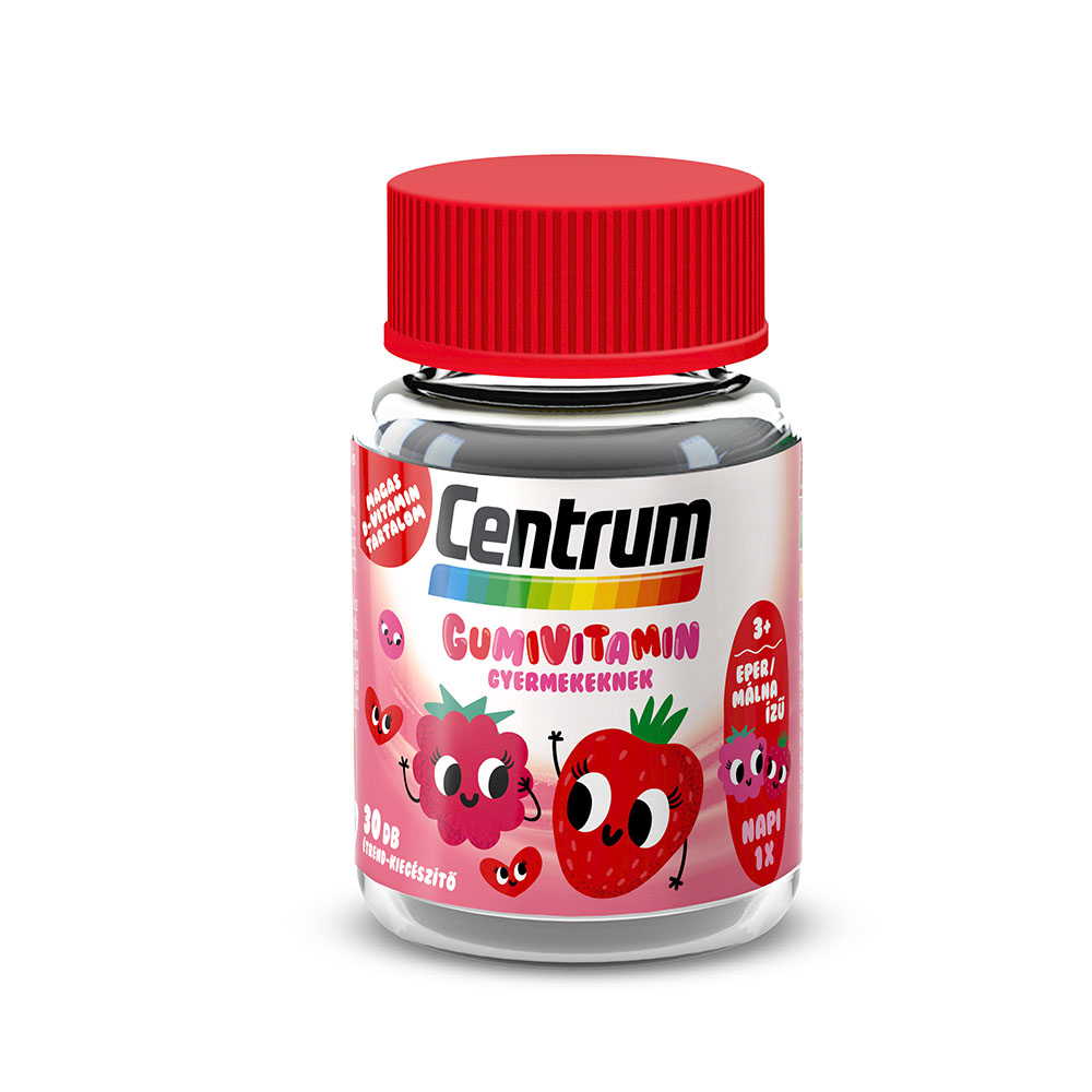 CENTRUM Gumivitamin gyermekeknek eper/málna ízben (30db)
