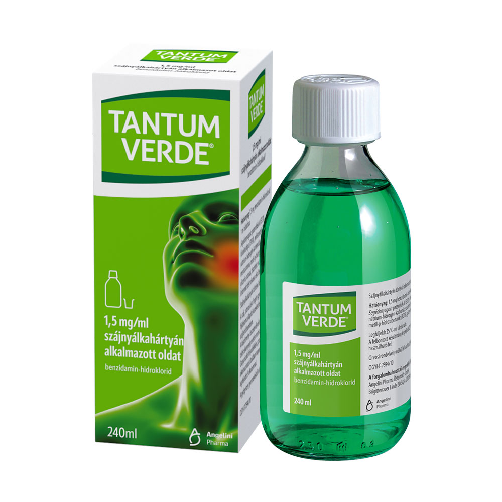 TANTUM VERDE 1,5mg/ml szájnyálkahártyán alkalmazott oldat (240ml)