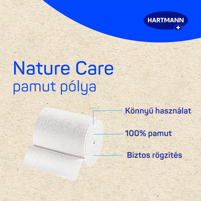 NATURE CARE kötésrögzítő pólya pamut 6cmx5m (1db)
