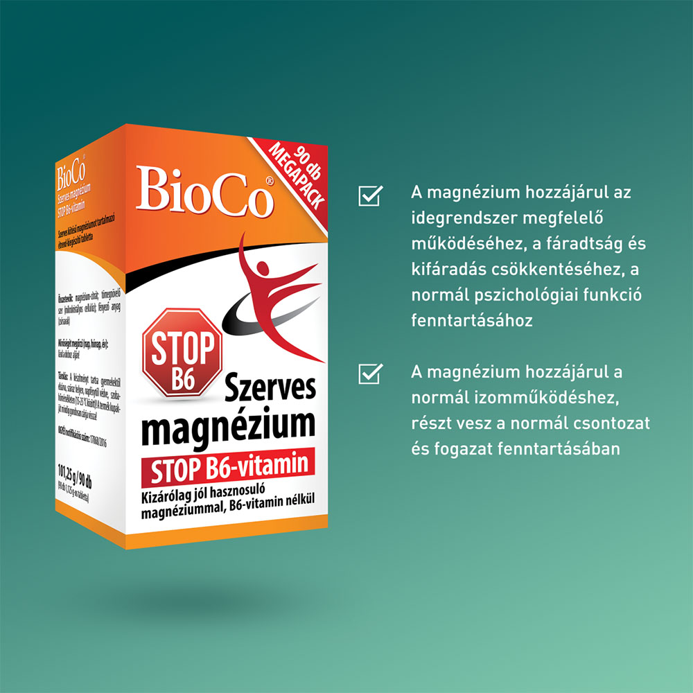 BIOCO Szerves Magnézium STOP B6 tabletta (90db)