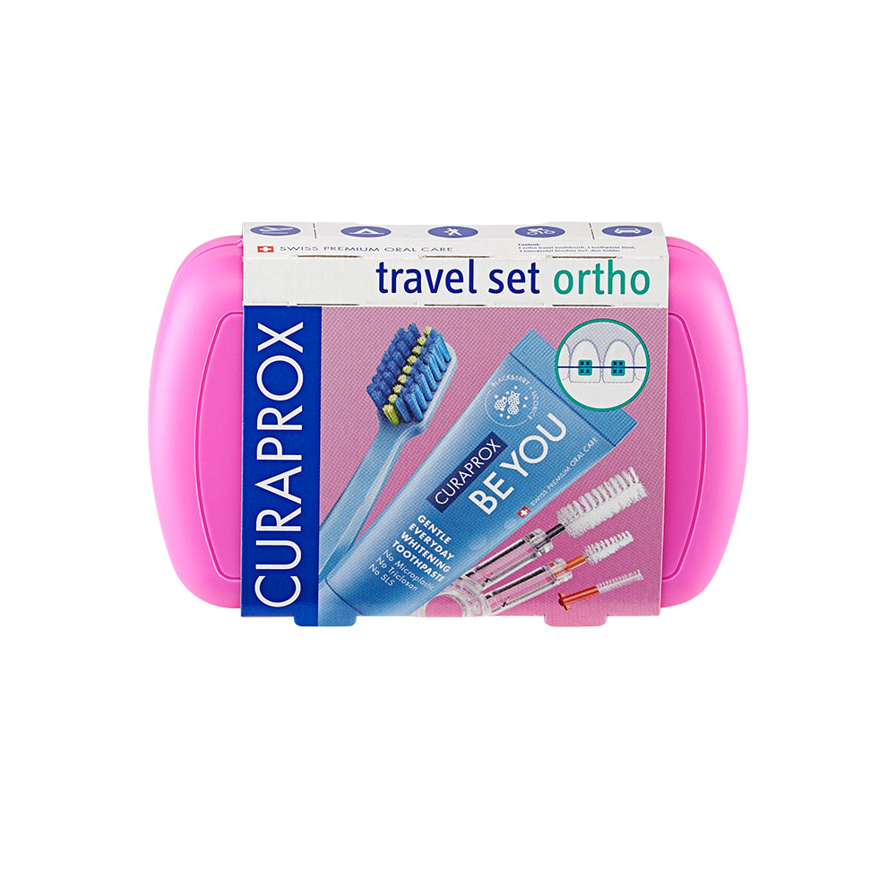 CURAPROX Ortho Travel Set fogszabályzóhoz pink