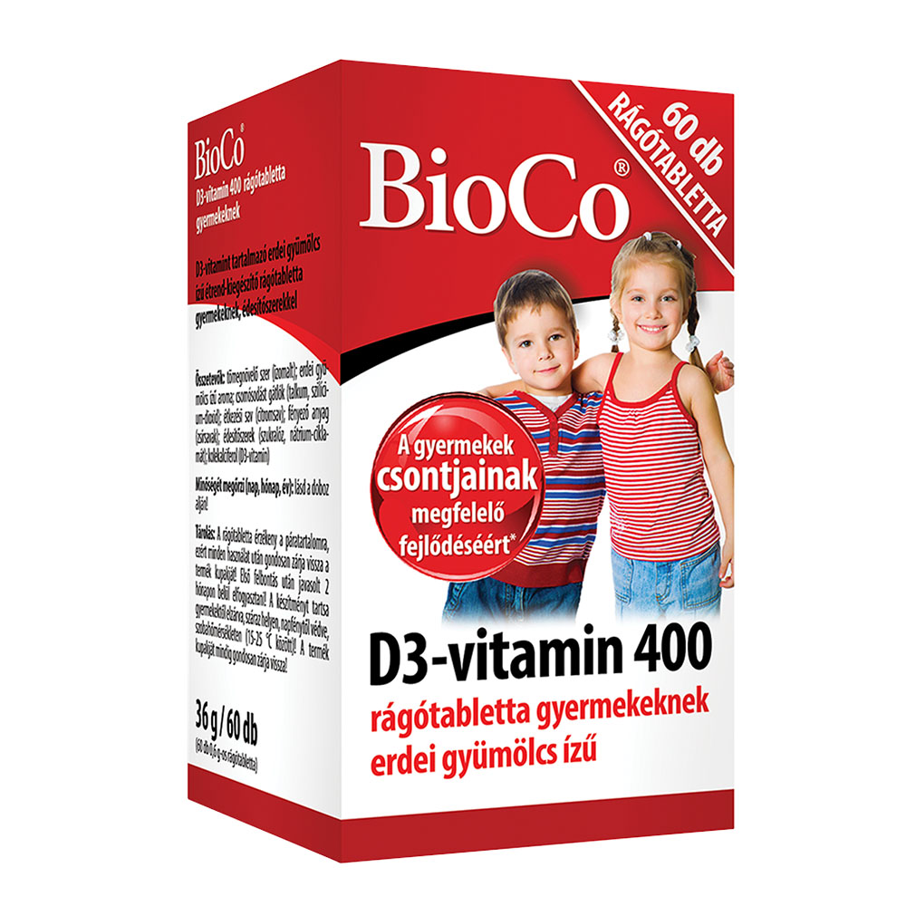 BIOCO D3-vitamin 400 rágótabletta gyermekeknek (60db)