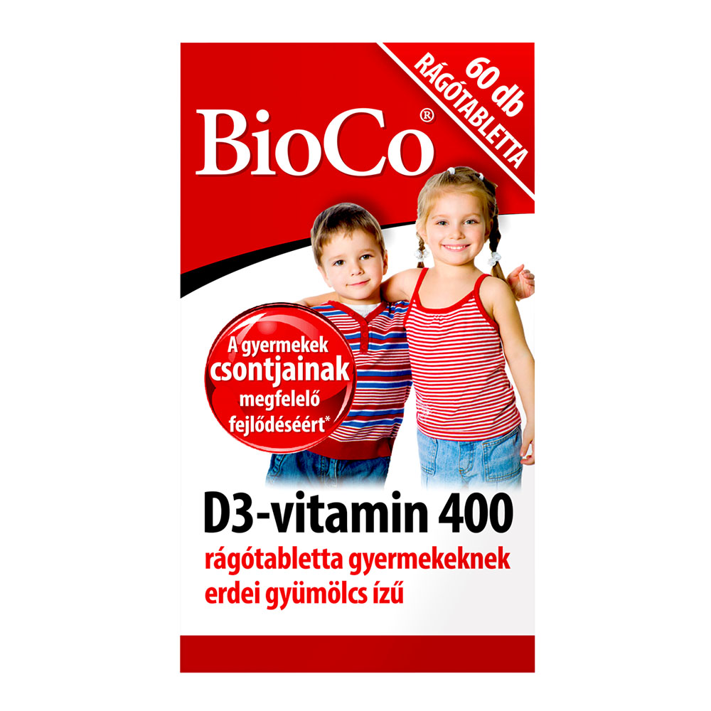 BIOCO D3-vitamin 400 rágótabletta gyermekeknek (60db)