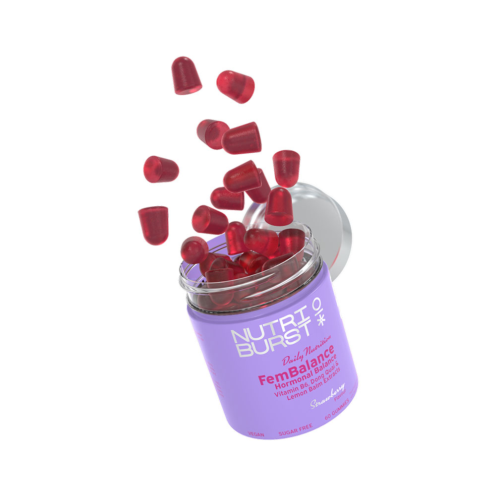 NUTRIBURST FemBalance gumivitamin eper ízű (60db)