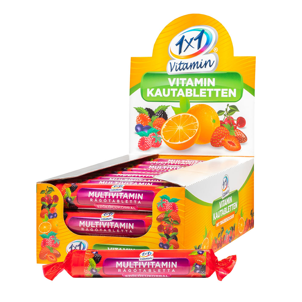 1×1 VITAMIN Multivitamin erdei gyümölcs ízű rágótabletta szőlőcukorral (17db)