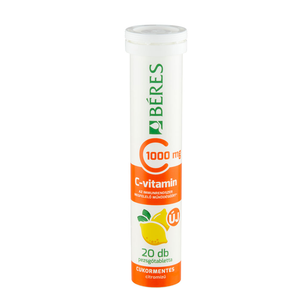 BÉRES C-vitamin 1000mg pezsgőtabletta cukormentes citromízben (20db)