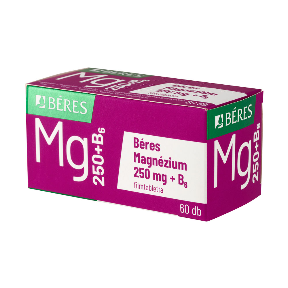 BÉRES Magnézium 250 mg + B6 filmtabletta (60db)