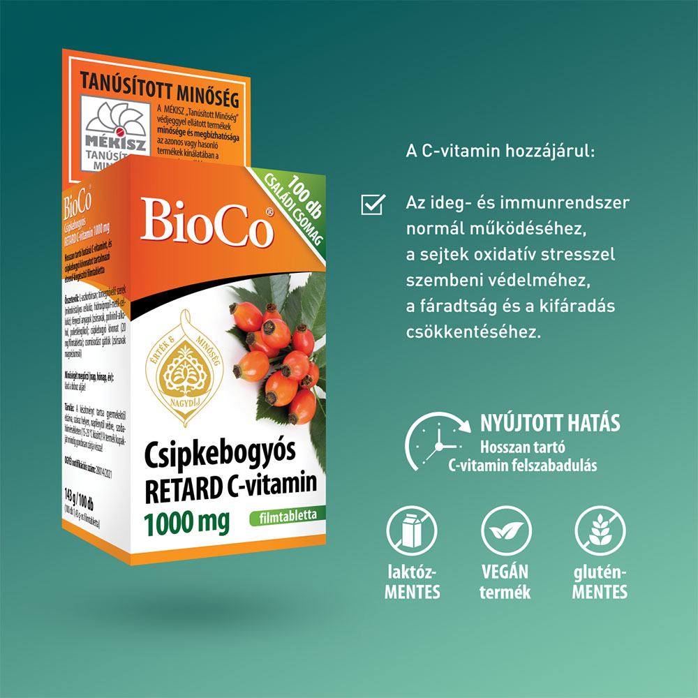 BIOCO Csipkebogyós retard C-vitamin 1000mg filmtabletta (100db)