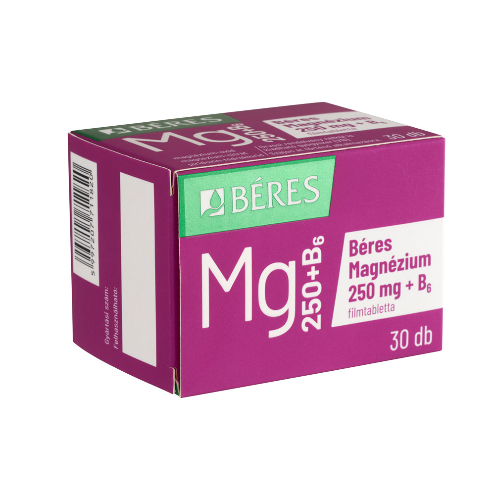 BÉRES Magnézium 250 mg + B6  filmtabletta (30db)