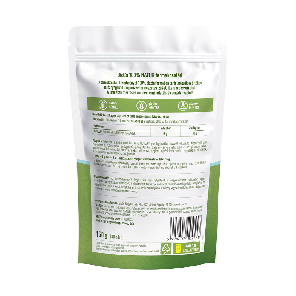 BIOCO 100% NATUR Halkollagén peptidek NATICOL tasakos por (150g)