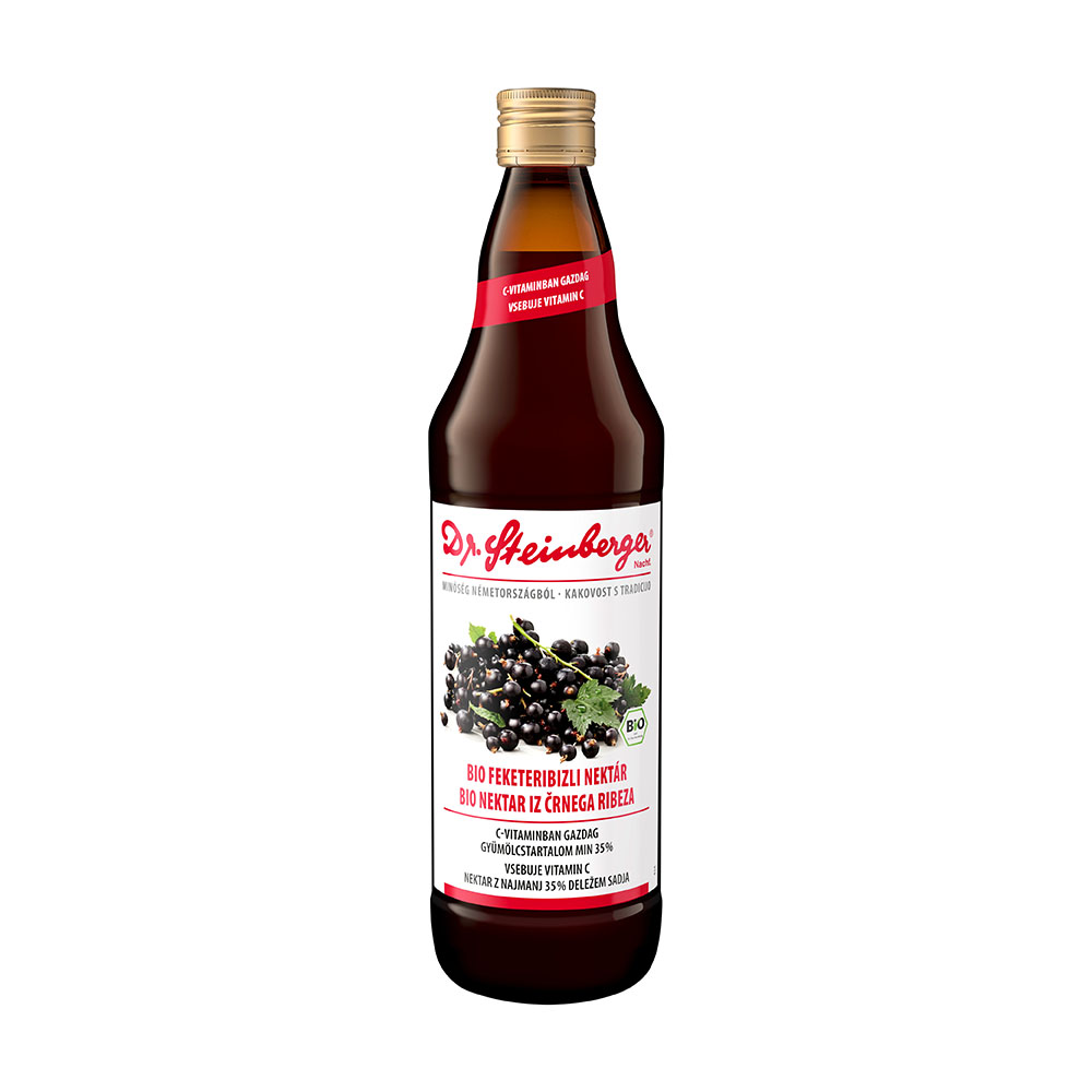 DR.STEINBERGER Feketeribizli nektár (bio) VIGYÉL VISSZA ÜVEGBEN (750ml)