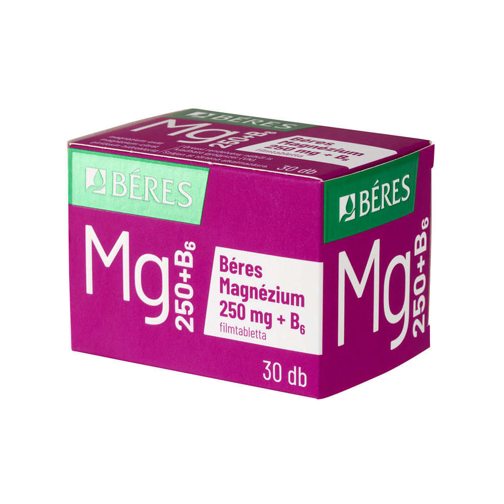 BÉRES Magnézium 250 mg + B6  filmtabletta (30db)