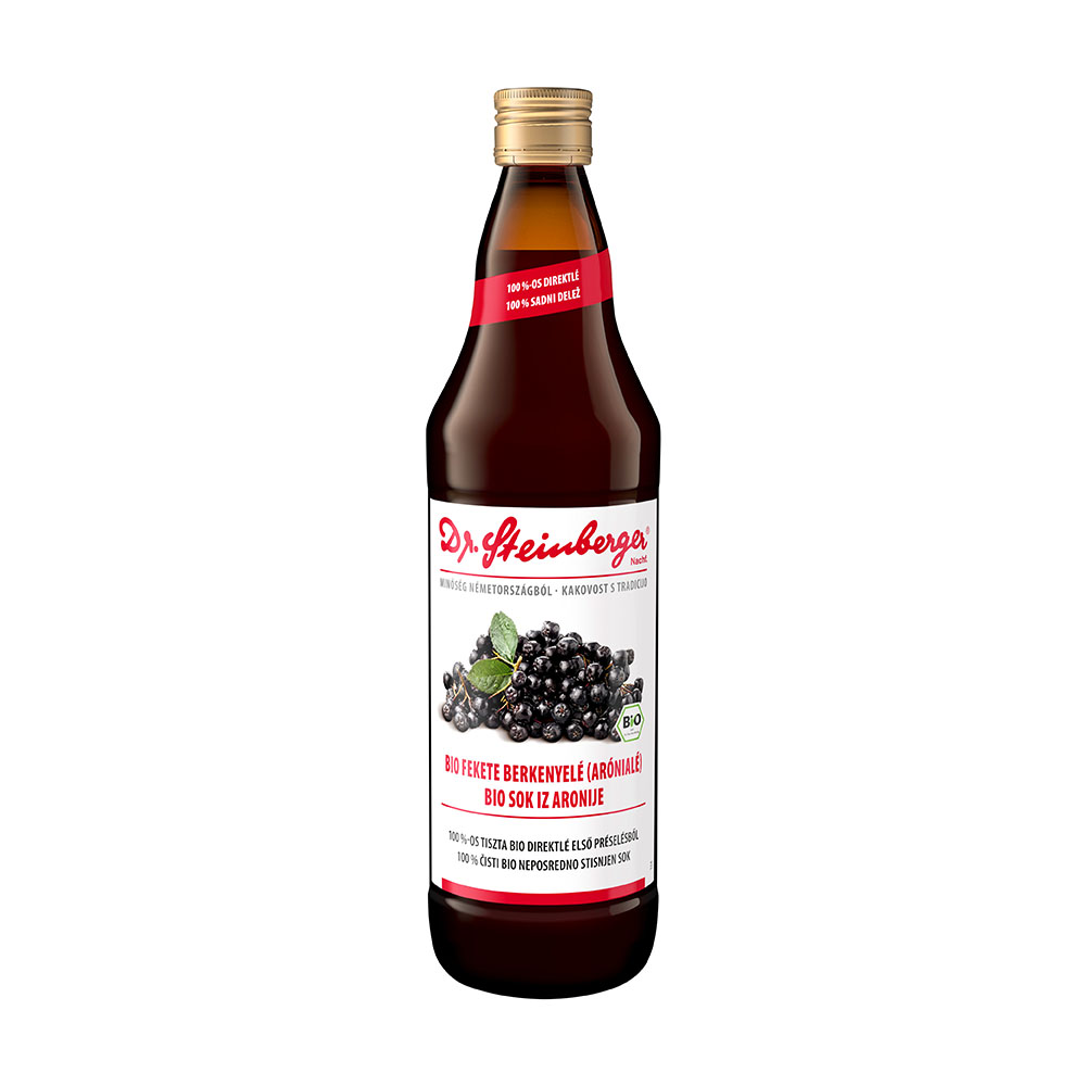 DR.STEINBERGER Fekete Berkenyelé (arónialé)  VIGYÉL VISSZA ÜVEGBEN (750ml)