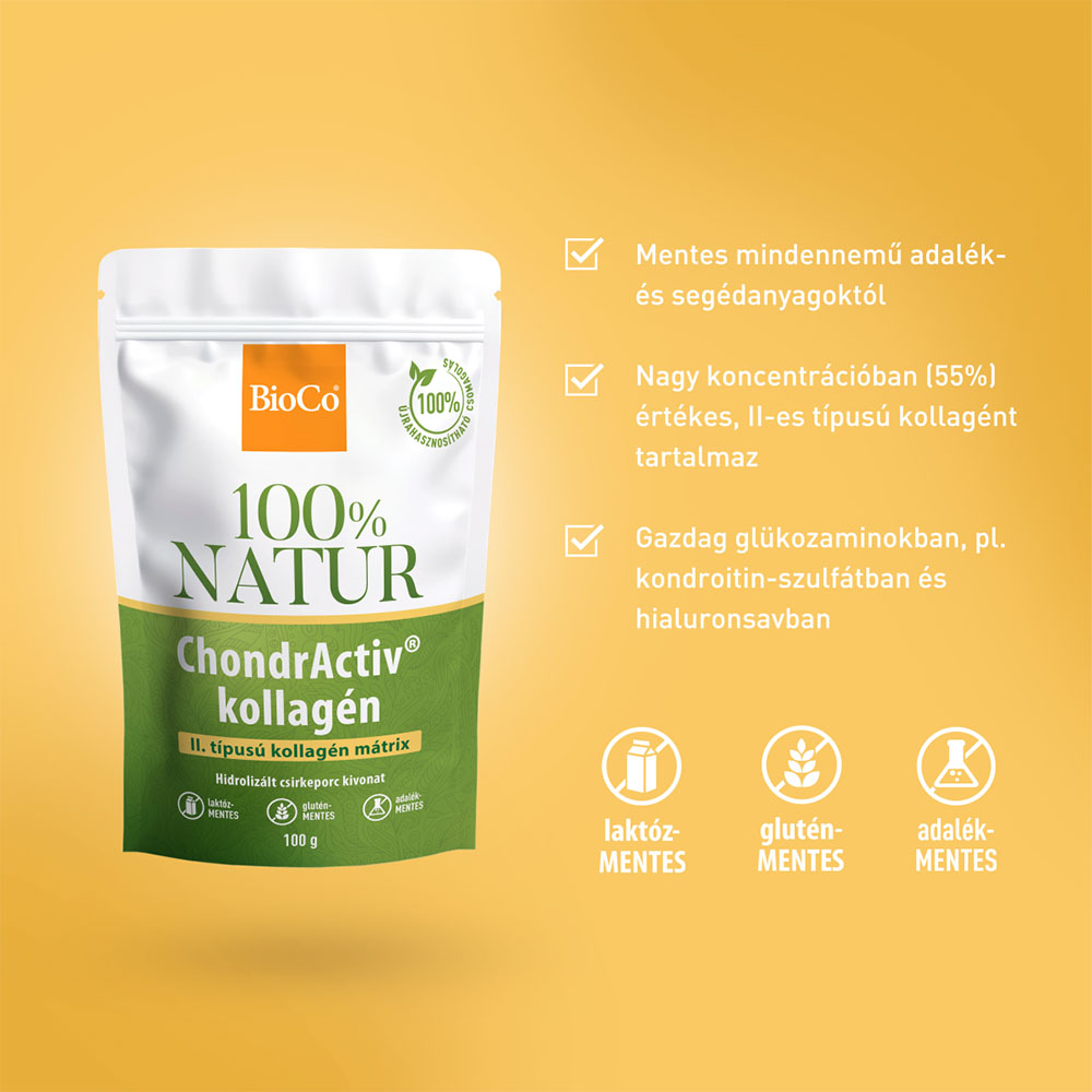 BIOCO 100% NATUR ChondrActiv kollagén tasakos por (100g)